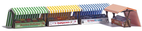 Preview: BUSCH 1824 H0 4 Marktstände 